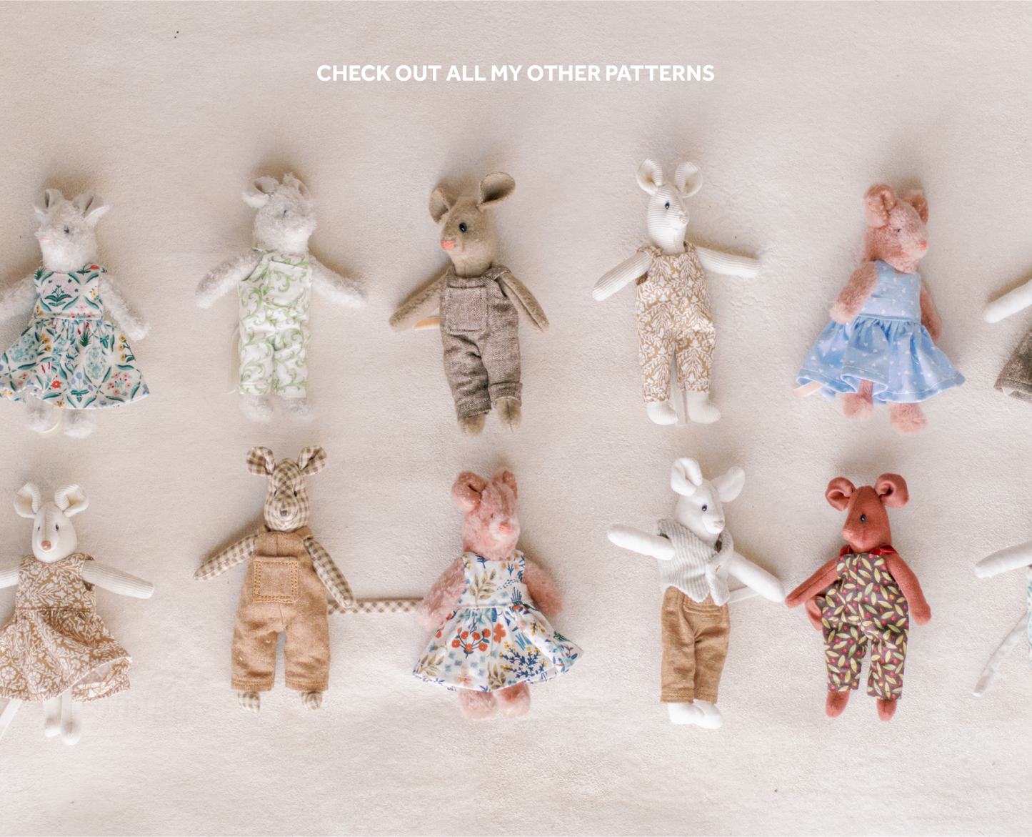 Dollhouse Critter Overalls PDF Sewing Pattern & Instructions