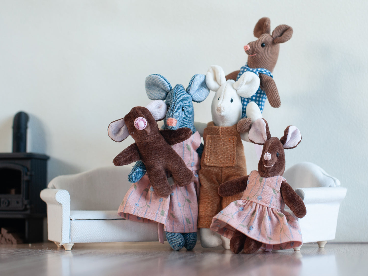 Dollhouse Mouse Family Bundle -  PDF Sewing Pattern & Instructions