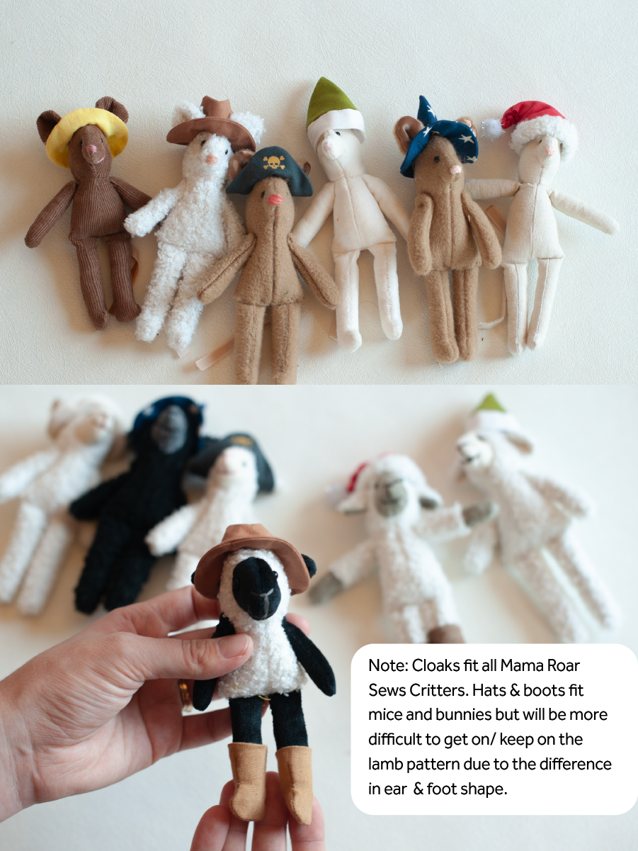 5 in 1: Dollhouse Critter Costume Bundle PDF Sewing Pattern & Instructions