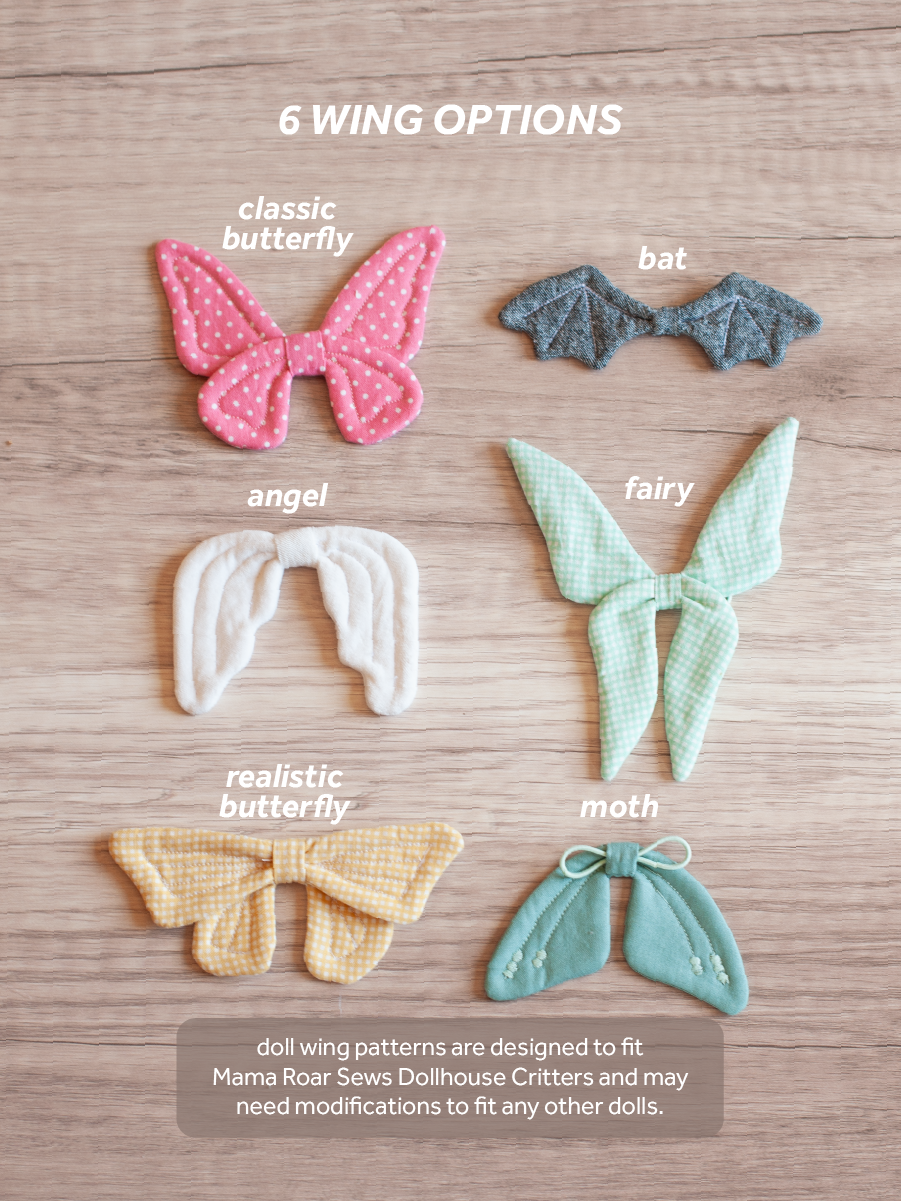 Dollhouse Critter Wings PDF Sewing Pattern & Instructions