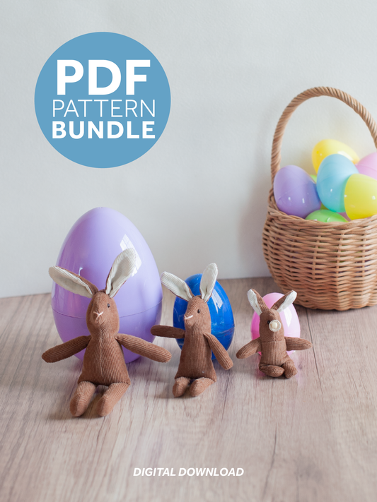Dollhouse Bunny Family Bundle -  PDF Sewing Pattern & Instructions
