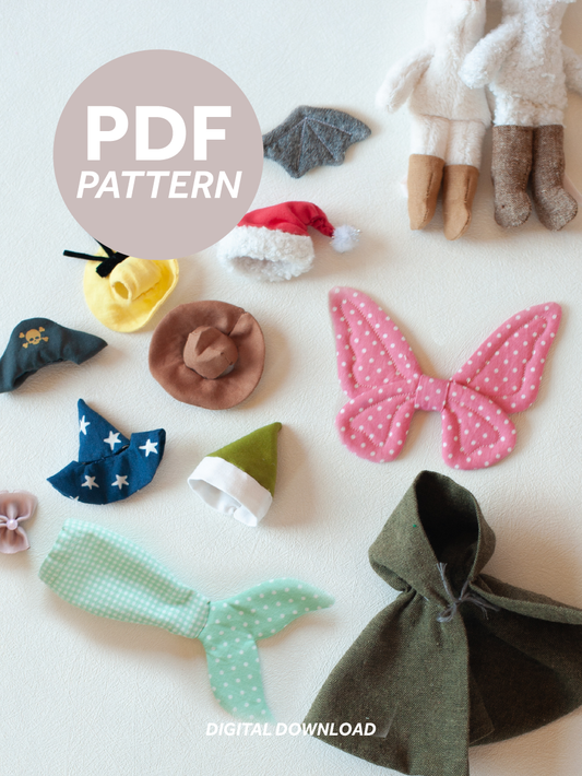 5 in 1: Dollhouse Critter Costume Bundle PDF Sewing Pattern & Instructions