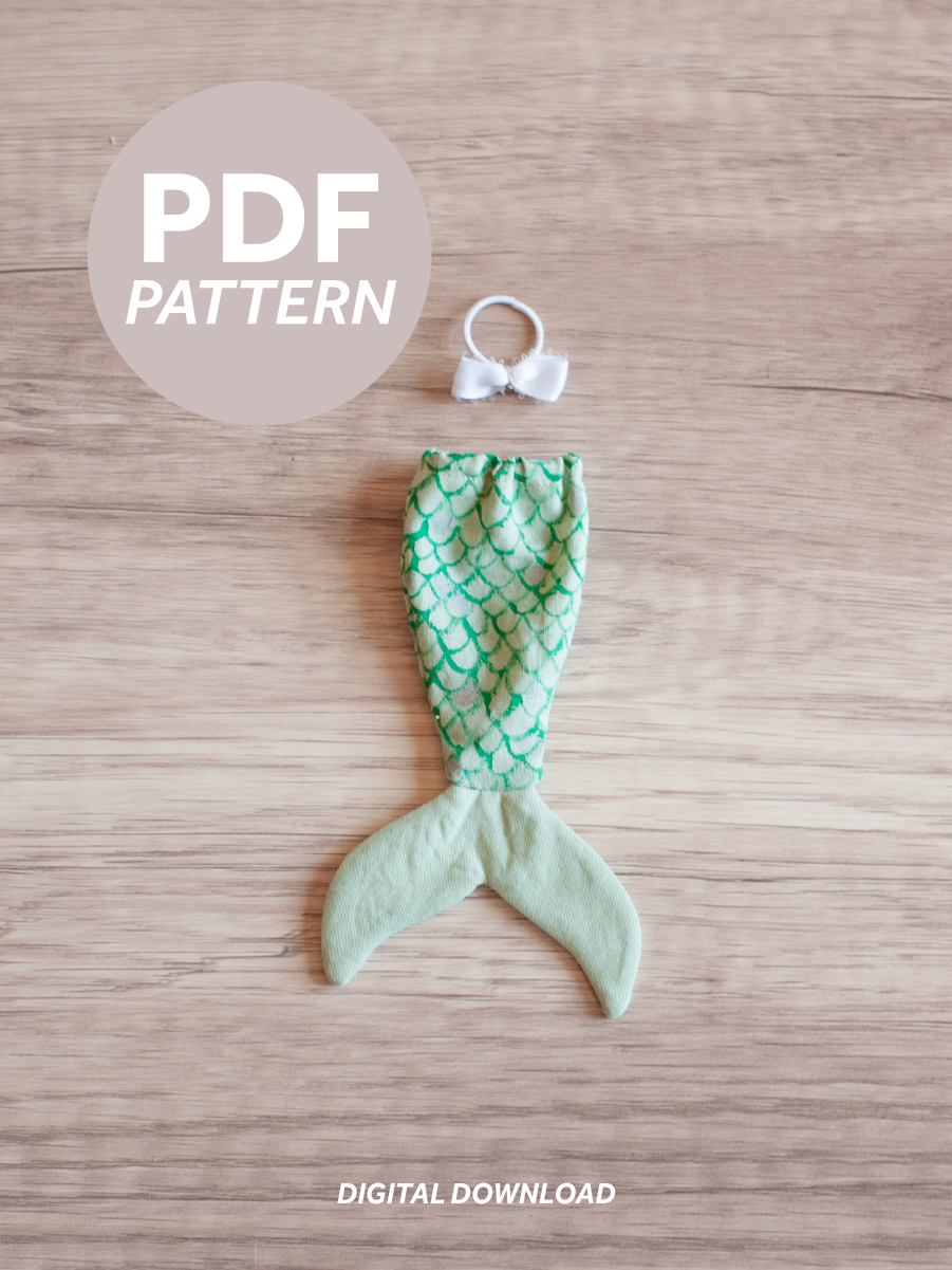 Dollhouse Critter Mermaid Tail PDF Sewing Pattern & Instructions