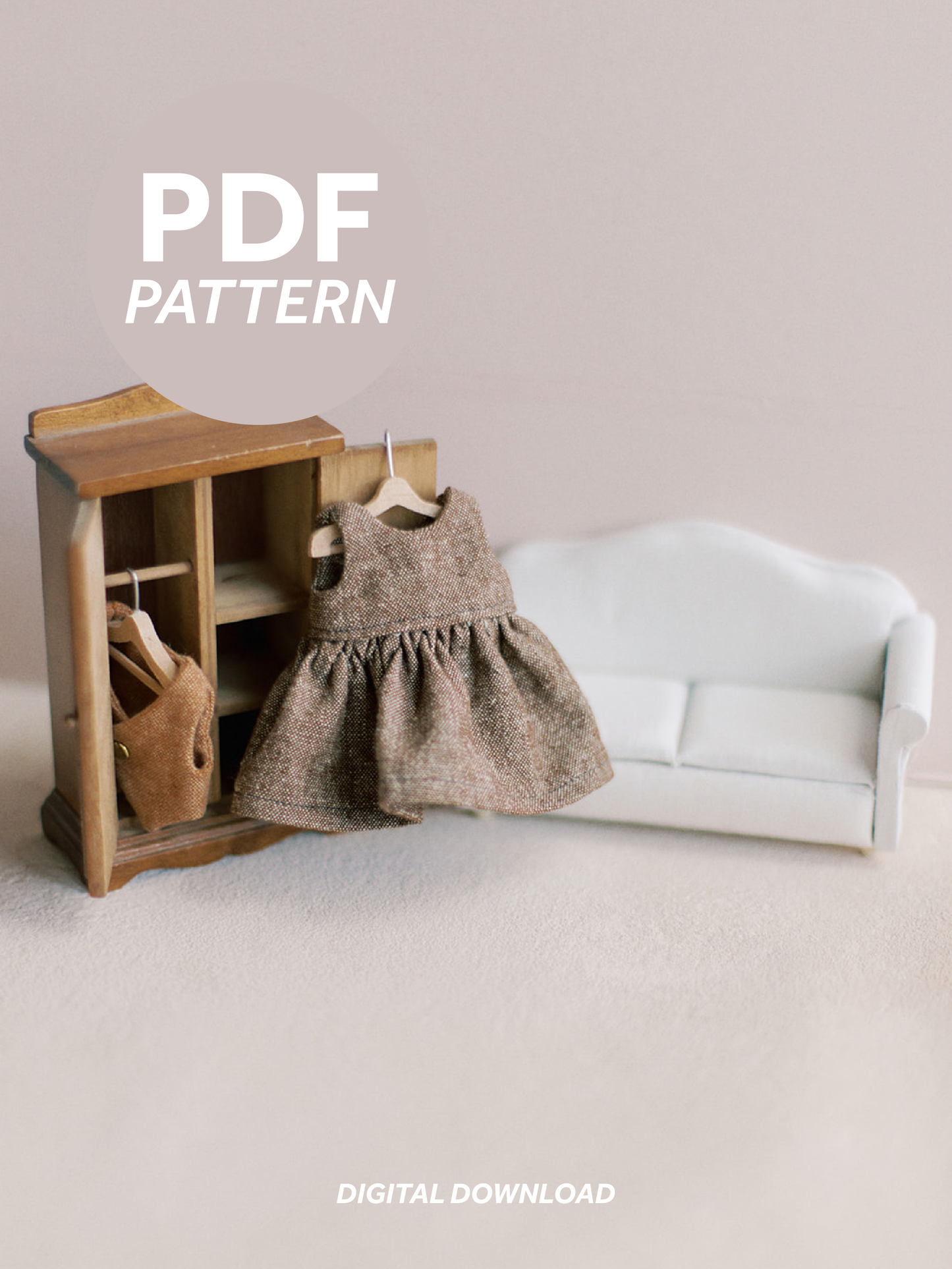 Dollhouse Critter Classic Dress PDF Sewing Pattern & Instructions