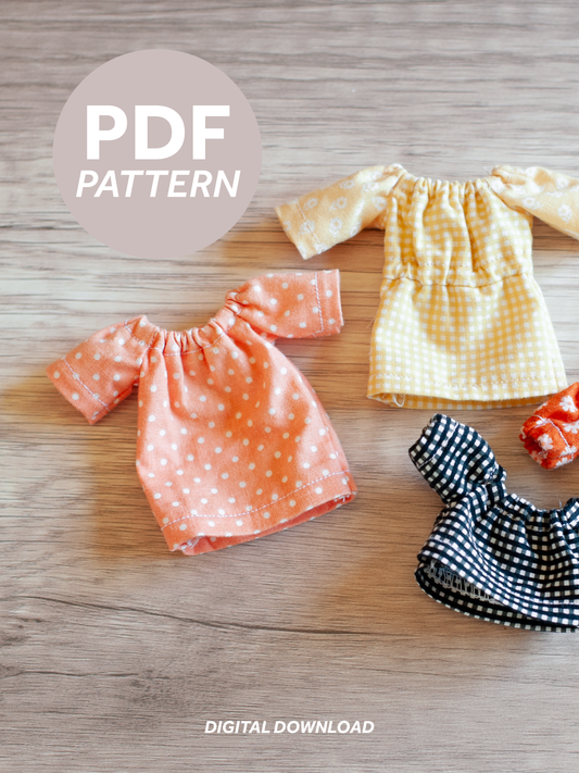 Dollhouse Critter Peasant Raglan PDF Sewing Pattern & Instructions